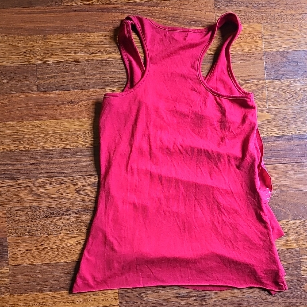 Red Sleeveless Ruffle Top Set - Picture 7 of 8